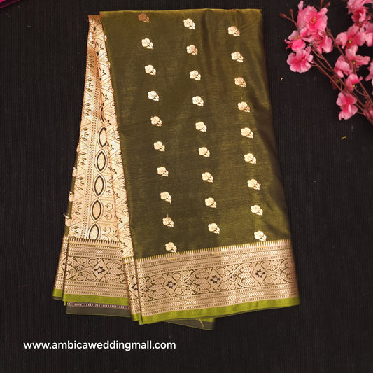 Semi Katan Banarasi Butta Saree - K1250