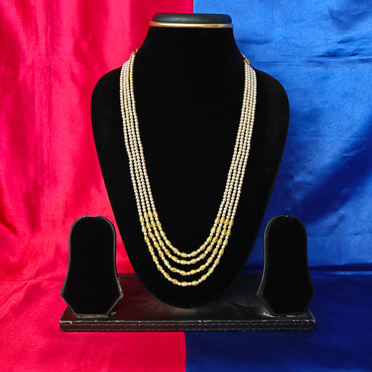 Beautiful Pearls Mala With Light Yellow Coloured Beads