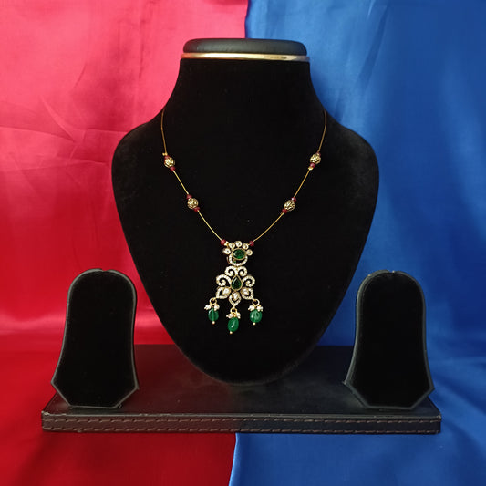 Beautiful Invisible Chain In Green Beads