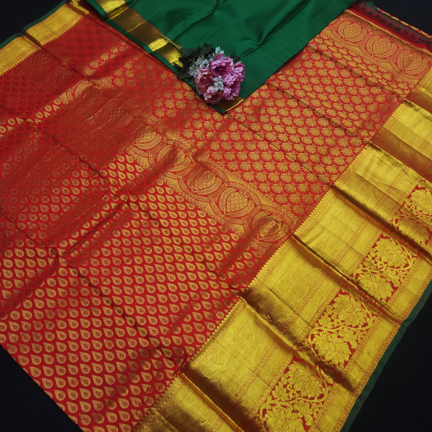 Special Red Muhurtham Kanchi Pattu Bridal Handloom Saree