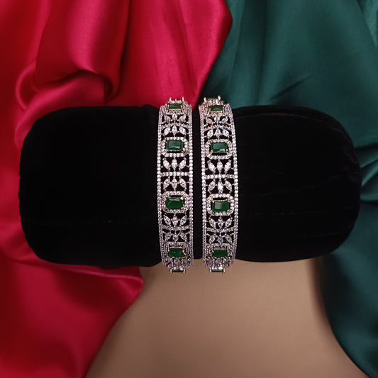 Beautiful GJ Bangle In Green Stone