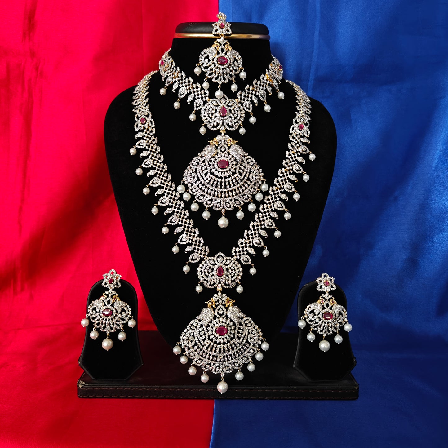 Elegant GJ Combo Set In Ruby Stone