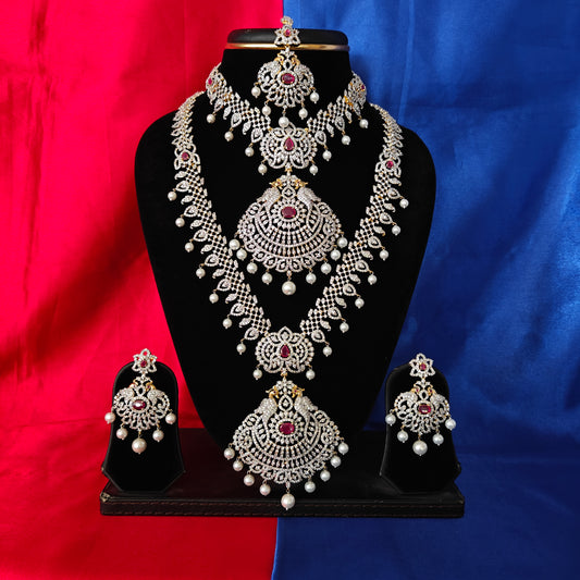 Elegant GJ Combo Set In Ruby Stone