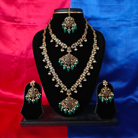 Beautiful Jadau Kundan Combo Set