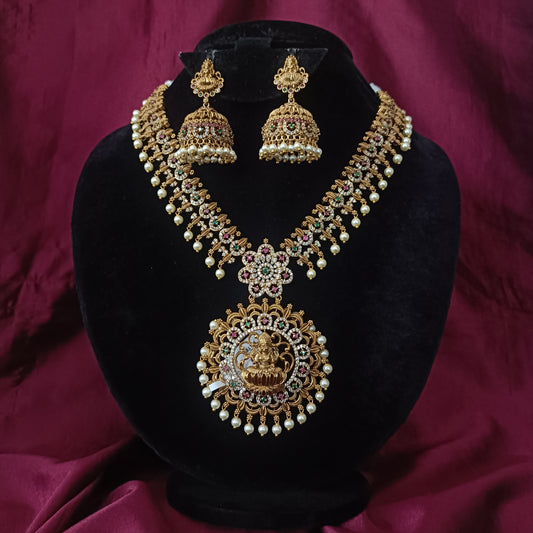 Elegant Laxmi Idol Short Necklace