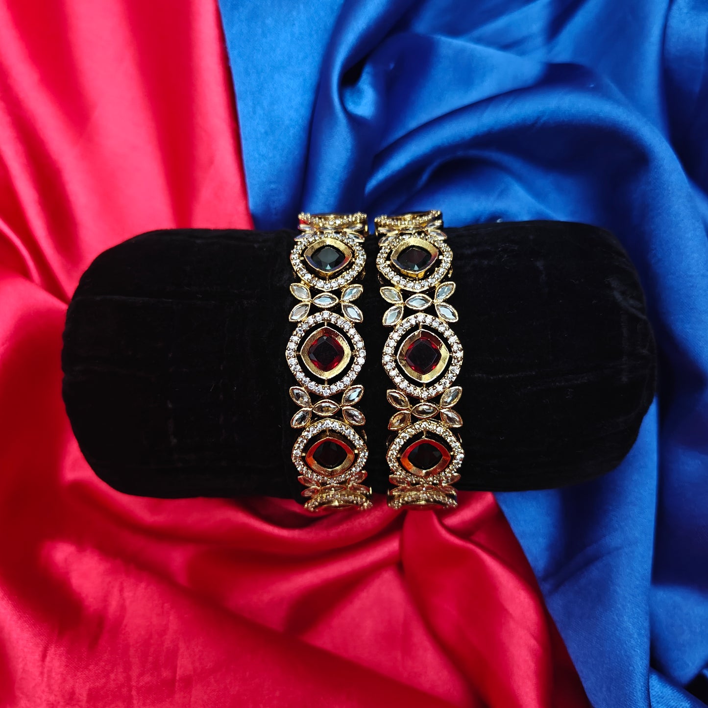 Beautiful Victorian Bangle In Multi Coloured Stone