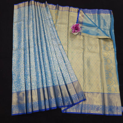 ✨️Semi Kanchi Pattu One Gram Gold Saree💫