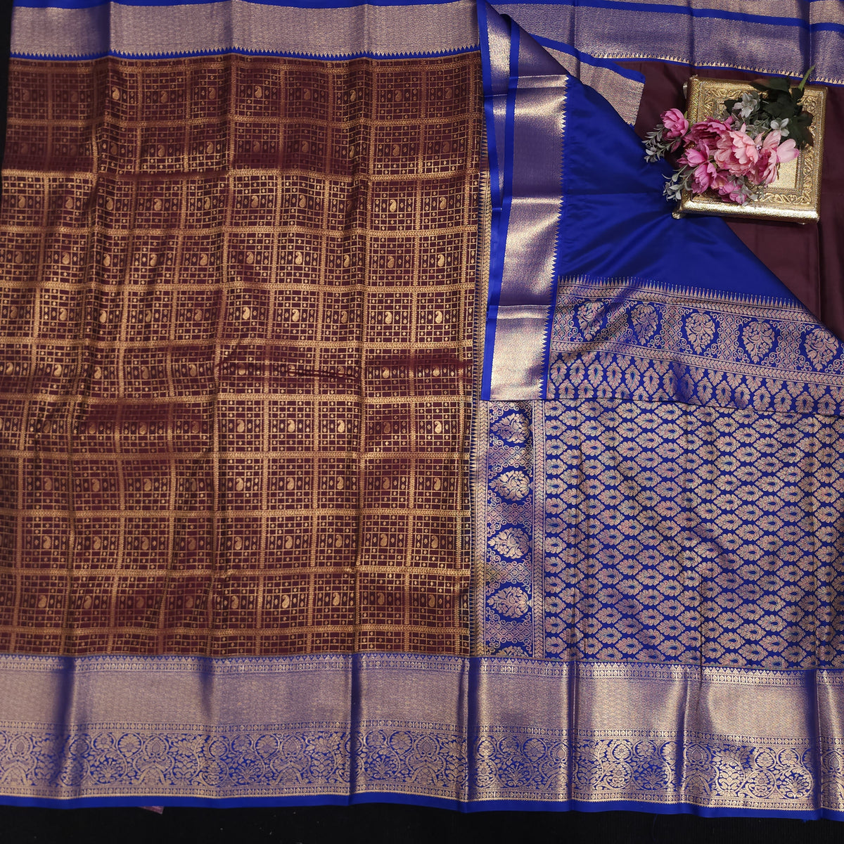 Vintage Checks Kanchi Pattu Trending Saree