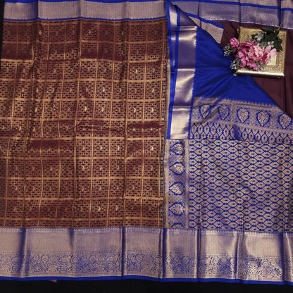 Vintage Checks Kanchi Pattu Trending Saree