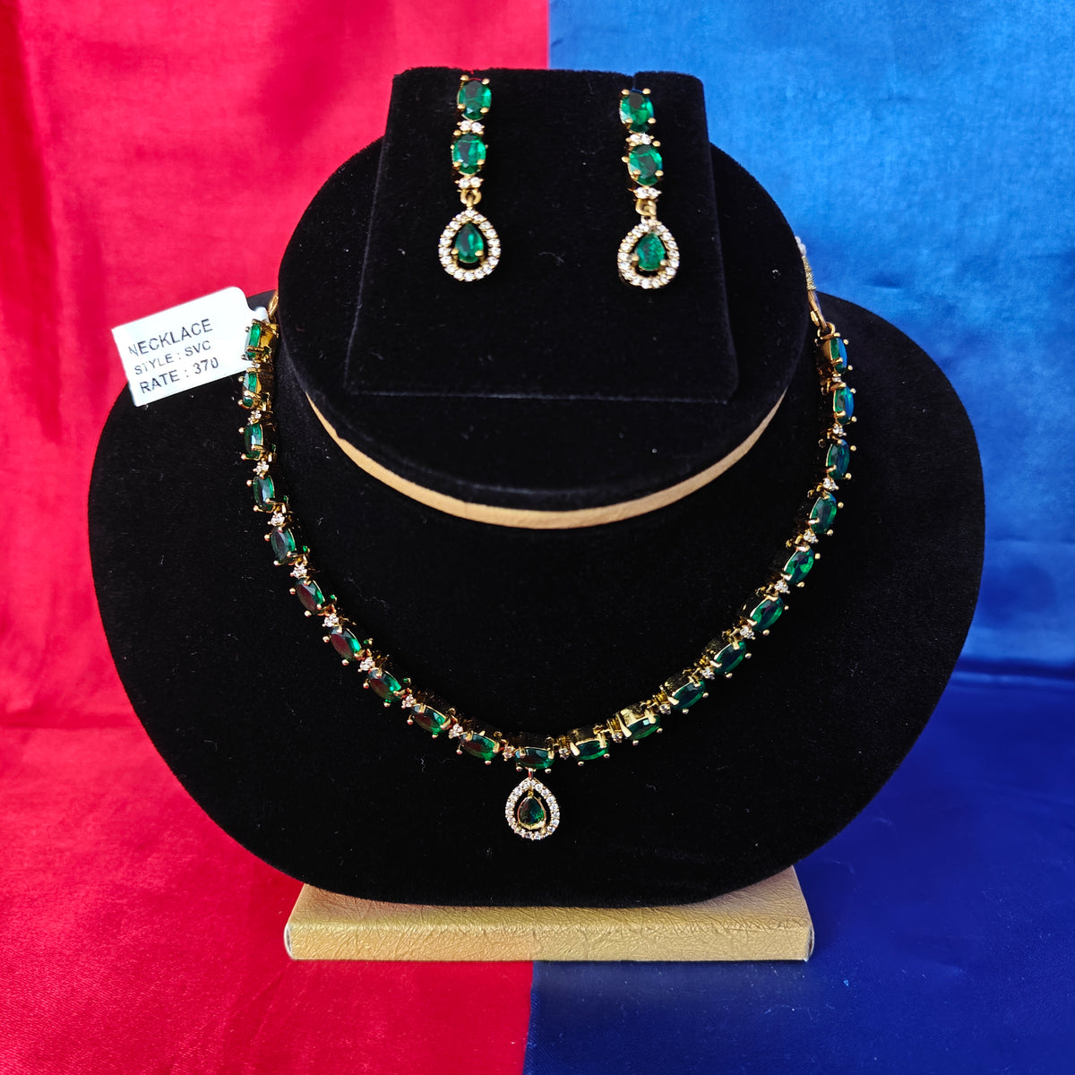 Beautiful Mini Haaram In Green Stone