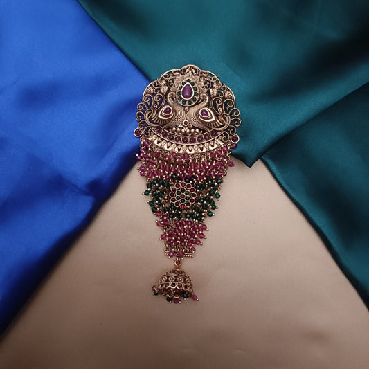Elegant Short Jada With Multi Colour Crystals