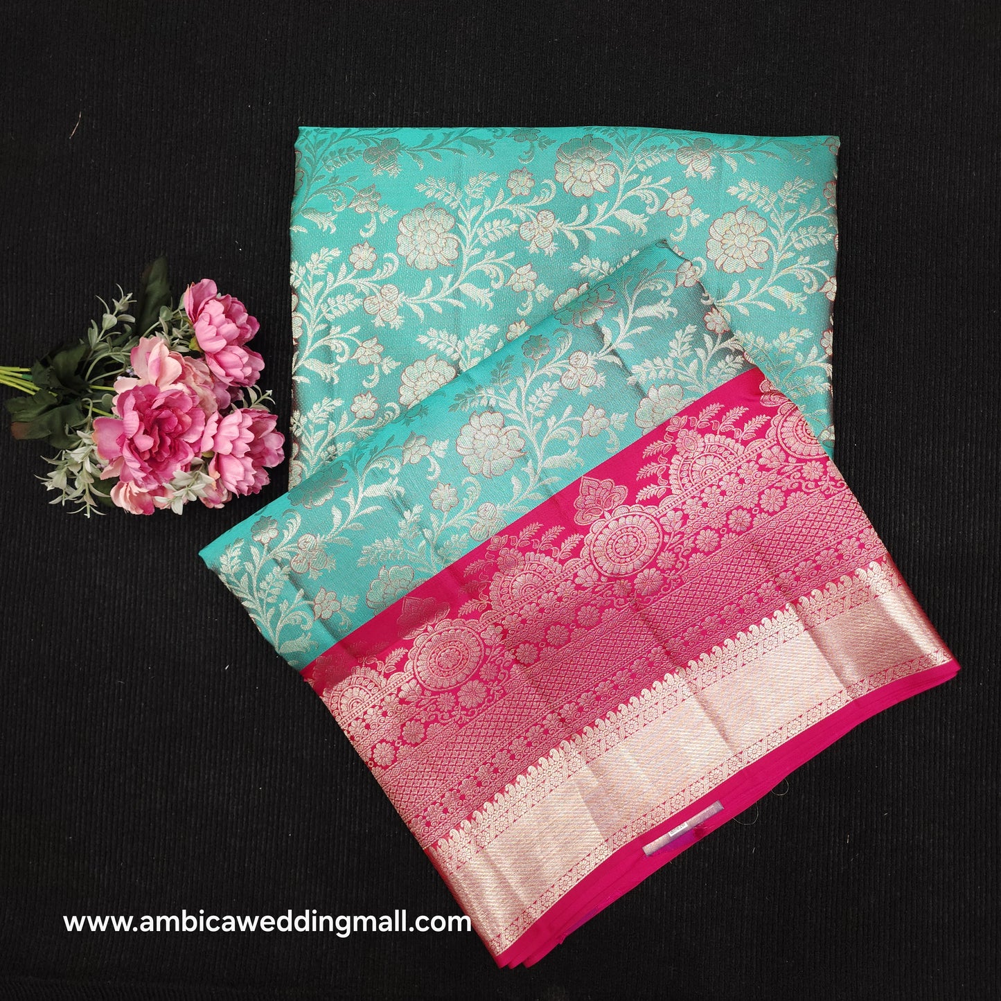 Handloom Pure Resham German Silver Zari Kanchi Pattu Saree