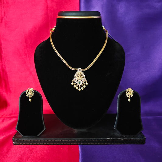 Beautiful Simple Non Necklace With Laxmi Idol