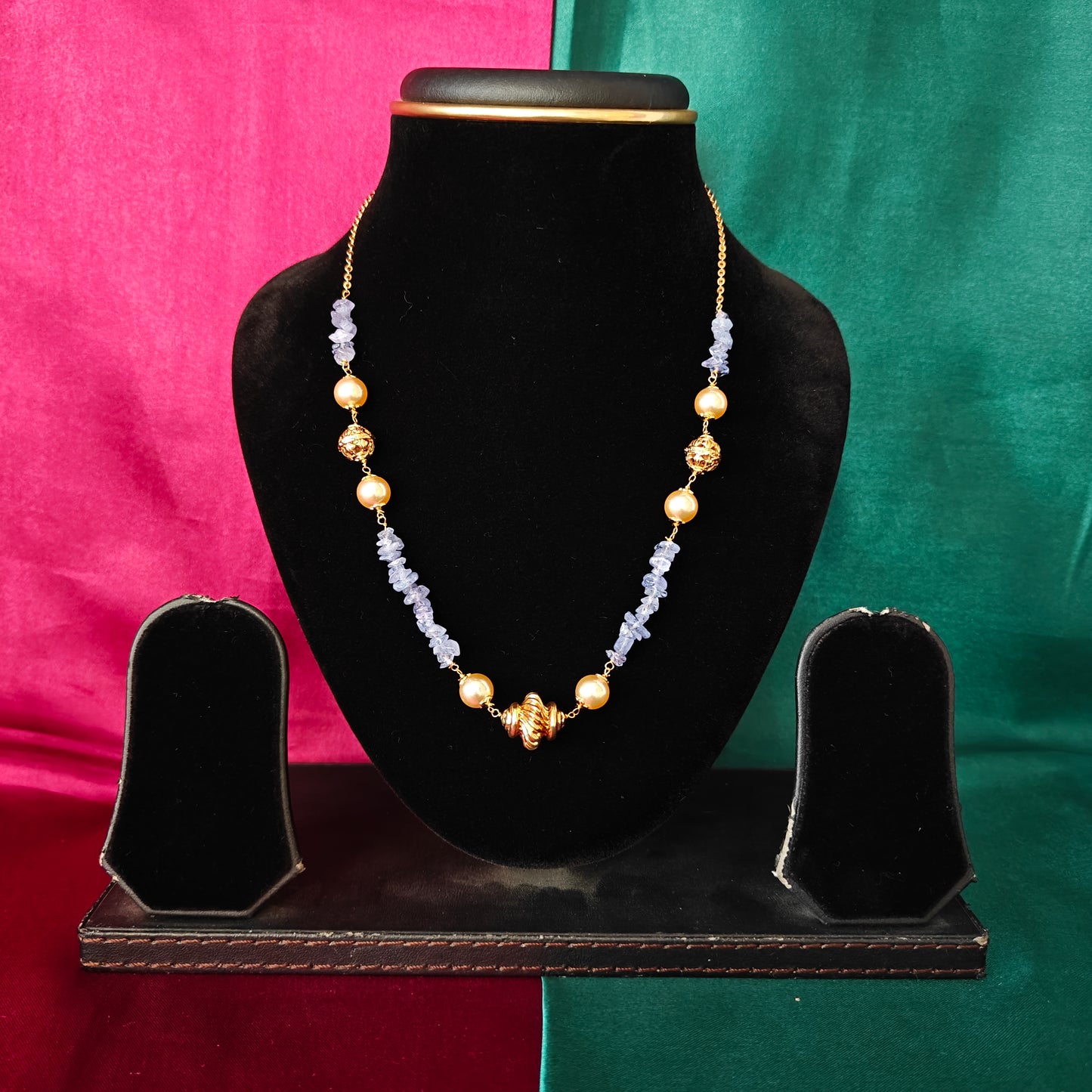 Beautiful Pearls Mala With Purple Sea Beads - Ambica Wedding Mall
