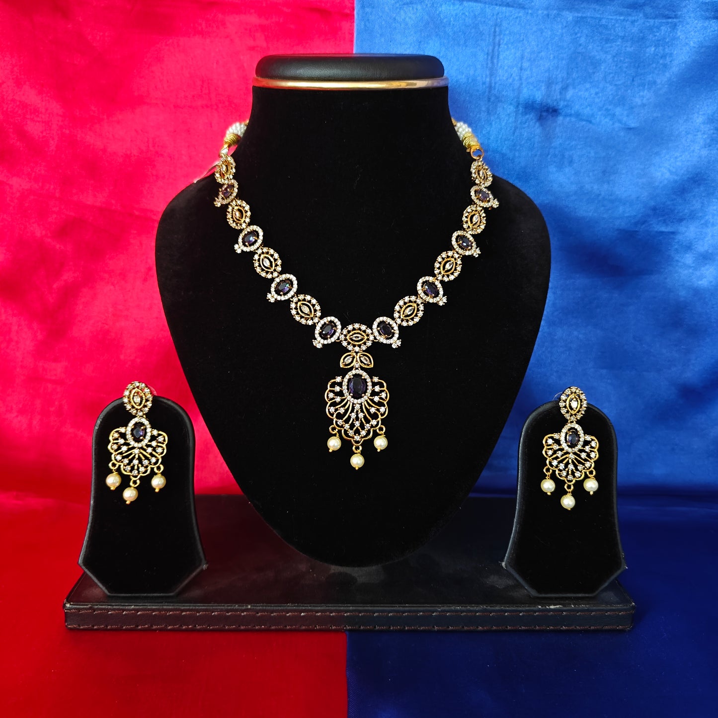 Beautiful Mini Haaram In Purple Stone