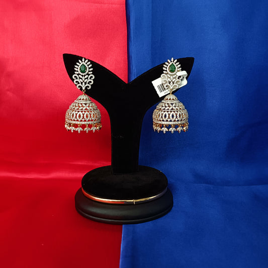 Beautiful GJ Jhumki In Green Stone