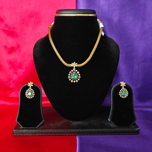 Beautiful Simple Non Necklace In Baby Pink Stone