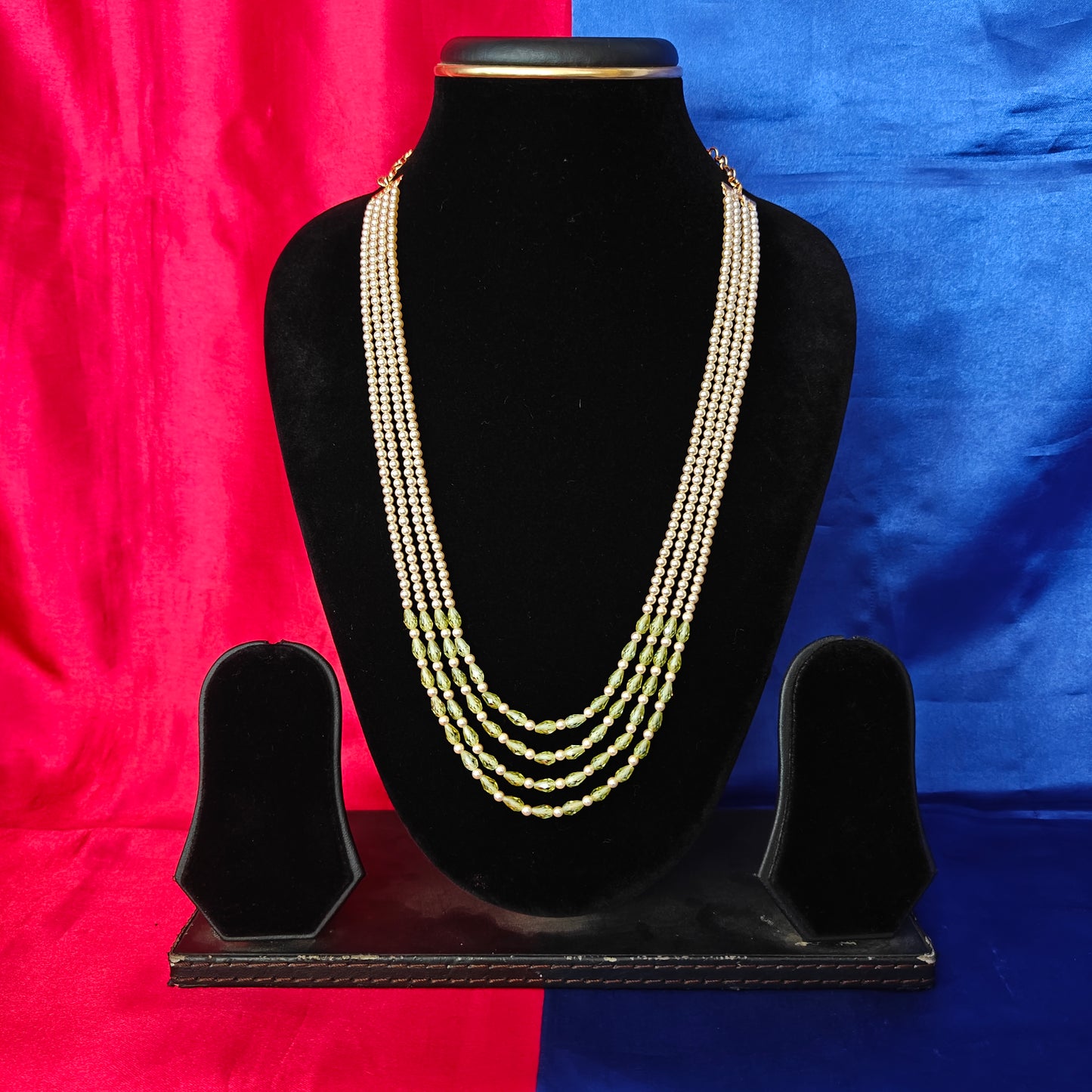 Beautiful Pearls Mala With Elaichi Green Coloured Beads