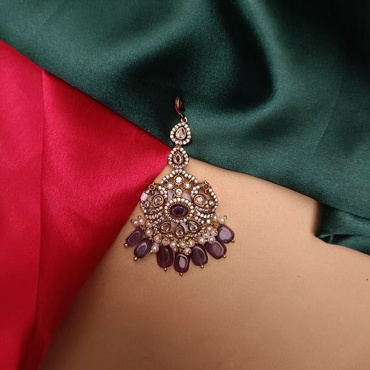 Beautiful Victorian Tika In Purple Beads