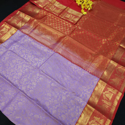 Special Lavender Semi Kanchi Pattu Saree