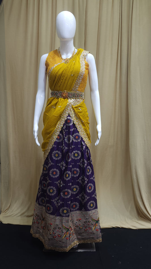 Paithani Banaras Pattu Brocade Half Saree
