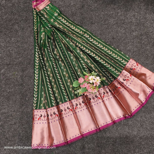 Semi Pattu Rose Gold Jari Kuppadam Saree