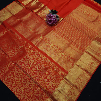 Special Red Muhurtham Kanchi Pattu Bridal Handloom Saree