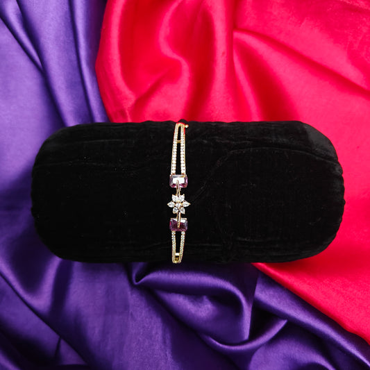 Beautiful Gold Bracelet In Lavender Stone