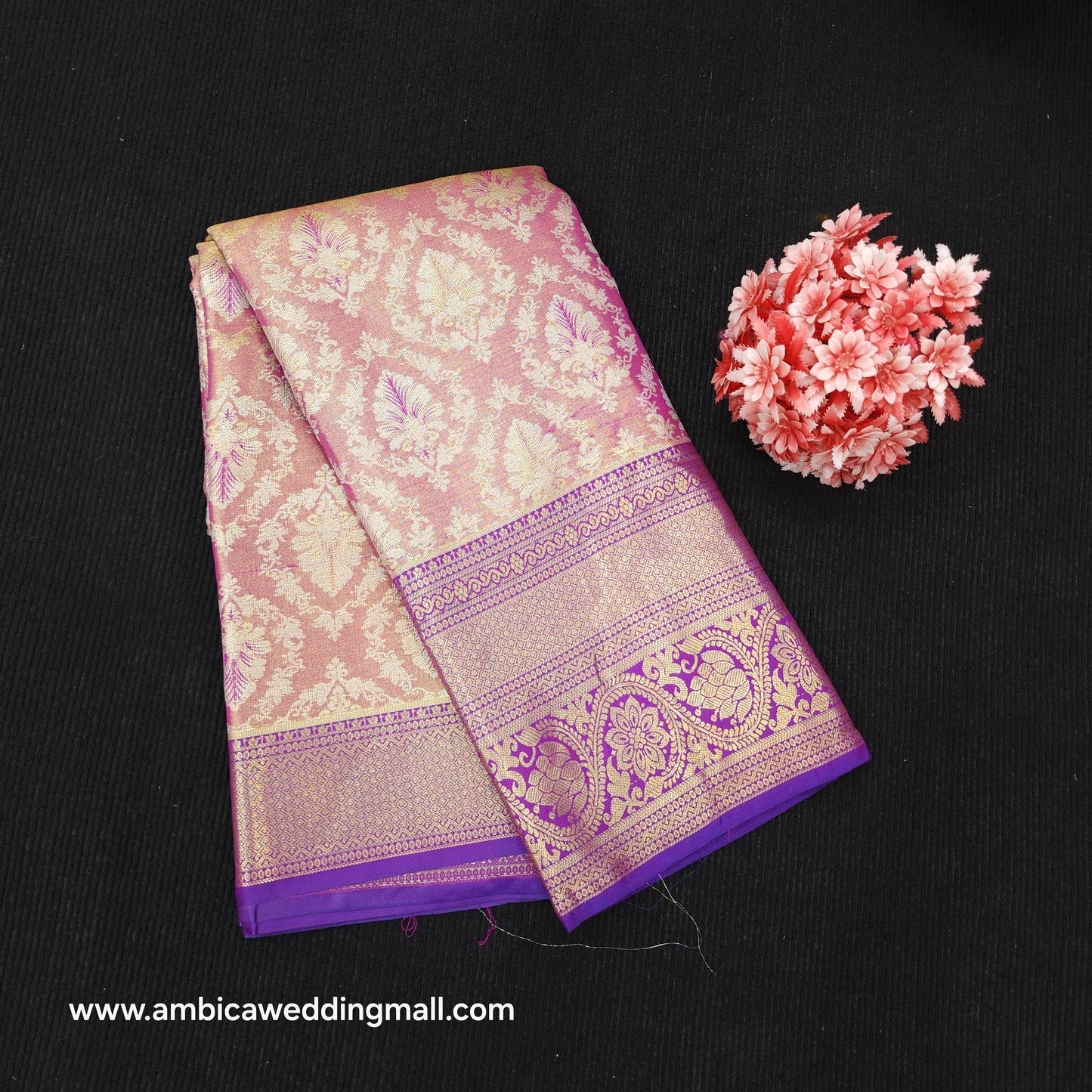 ✨️Semi Kanchi Pattu One Gram Gold Saree💫