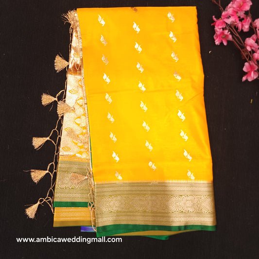 Semi Katan Banarasi Butta Saree - K1250