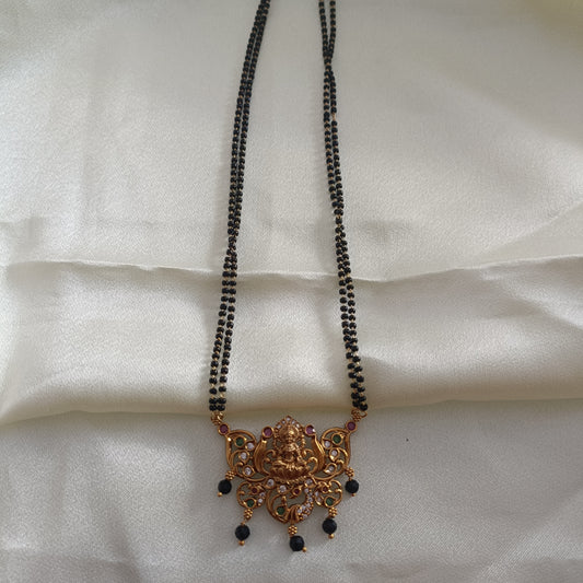 Simple Laxmi Idol Fancy Black Beads