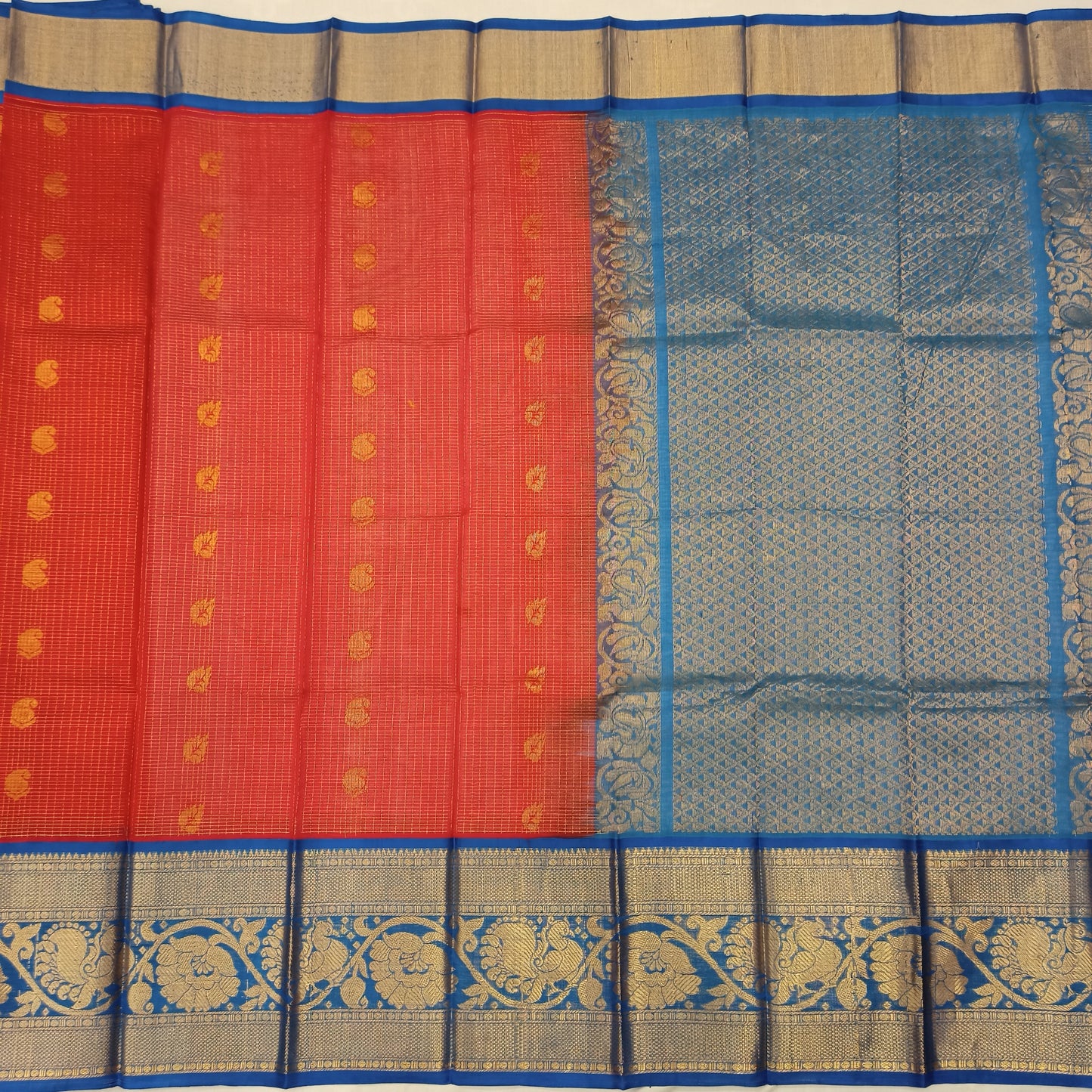 Pure Kuppadam Handloom kuttu kanchi big Border saree