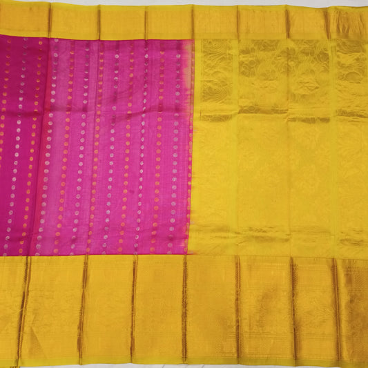 Pure Kuppadam Handloom kuttu kanchi big Border saree