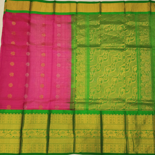 Pure Kuppadam Handloom kuttu kanchi big Border saree